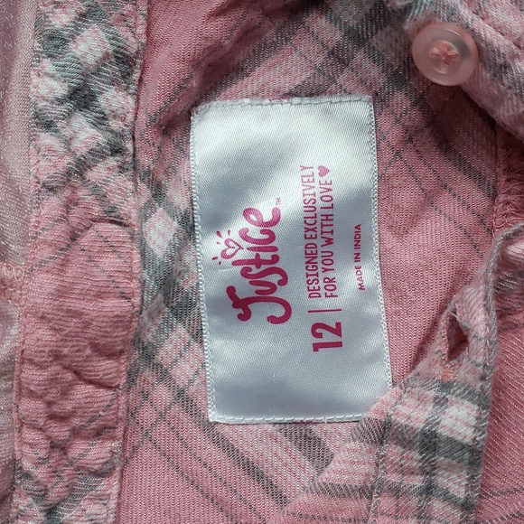 Justice Valour-sleeved Pink Plaid - Picture 2 of 3
